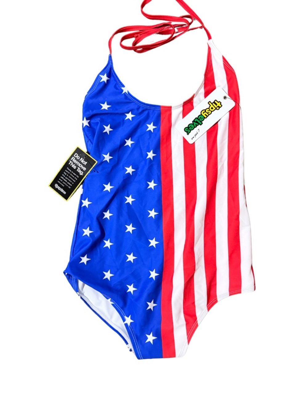 Tipsy Elves Women's American Flag One Piece Swim Suit - Patriotic One Piece sm